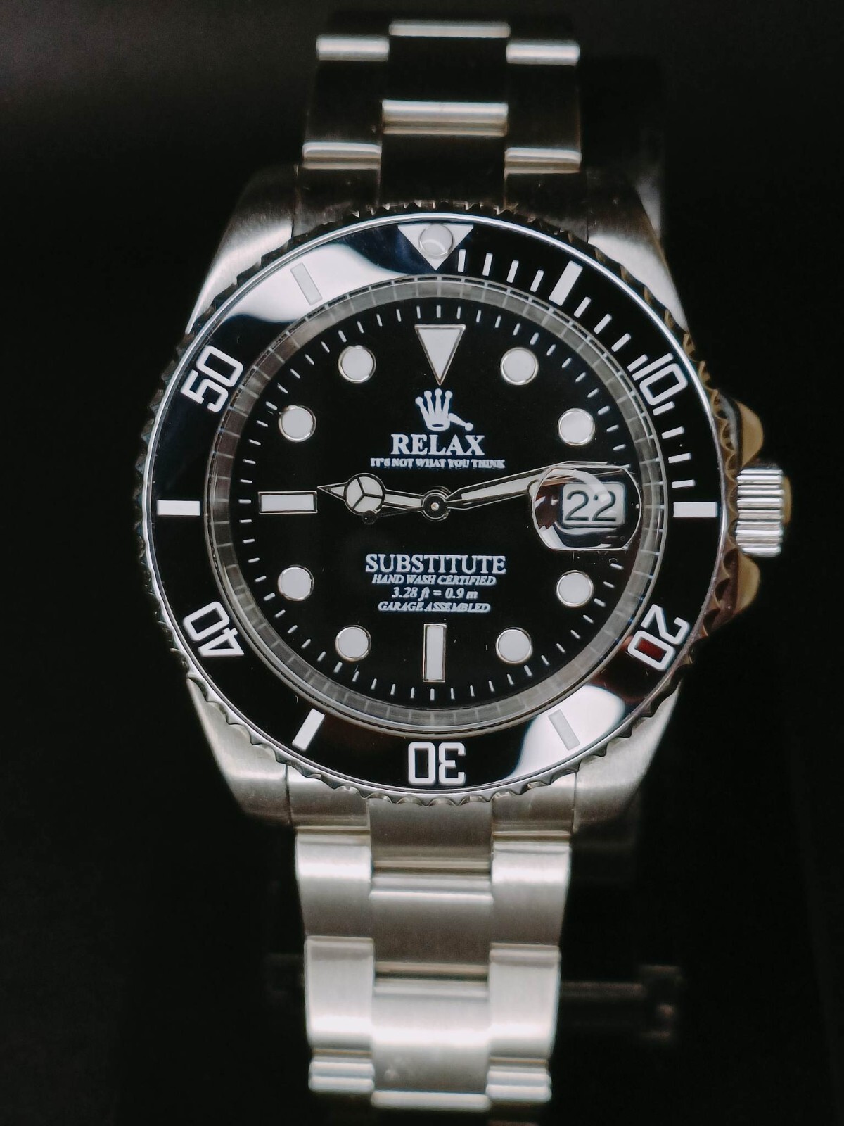 Купить Наручные часы Relax NH35 Seiko Movement Custom Premium Build Watch - Black Sub Homage, цена 47 102 руб — (295463687359)